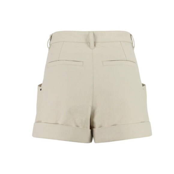 Isabel Marant Tulya Cotton Shorts Womens 36 Small 4 US Khaki Beige High Rise - Picture 3 of 14